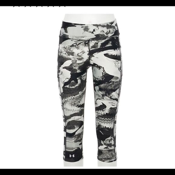 UNDER ARMOR Womens XSMALL HeatGear Printed High Waisted Capri Leggings - Picture 10 of 10